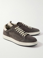 Officine Creative - The Answer 002 Leather-Trimmed Suede Sneakers - Gray