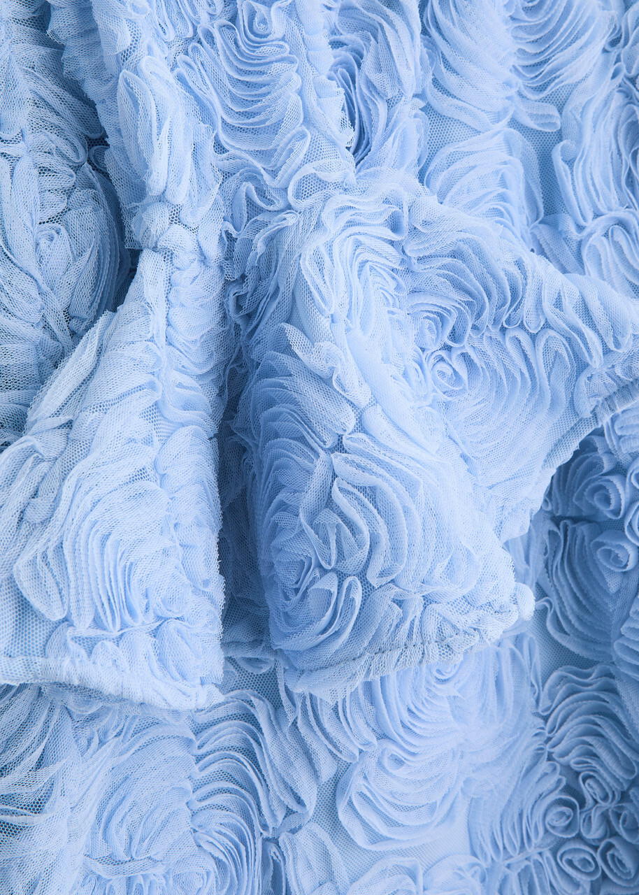 Rotate Sunday Floral Tulle Mini Dress Light Blue