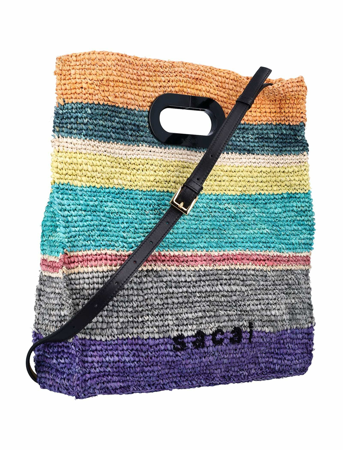 Sacai Raffia Tote Bag