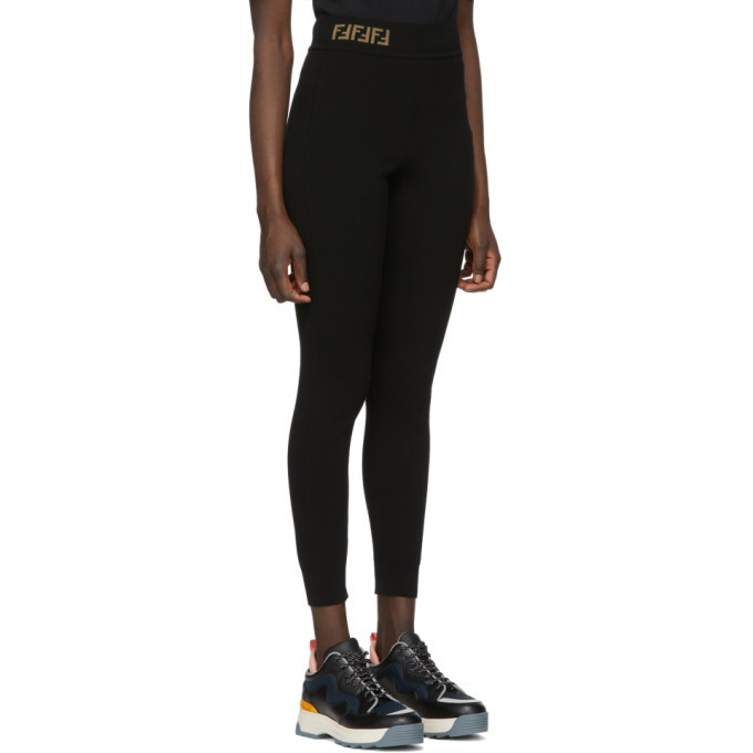 Fendi Black and Brown Forever Fendi Leggings Fendi