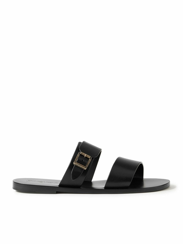 Photo: SAINT LAURENT - Ios Buckled Leather Sandals - Black