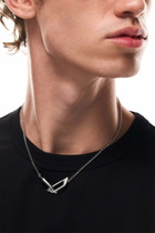 Diesel Stainless Steel Band Necklace - Necklaces - Unisex - Silver