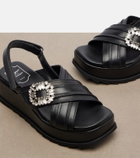 Roger Vivier Strass Buckle leather platform sandals