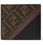 Fendi - Logo-Print Coated-Canvas and Leather Billfold Wallet - Brown