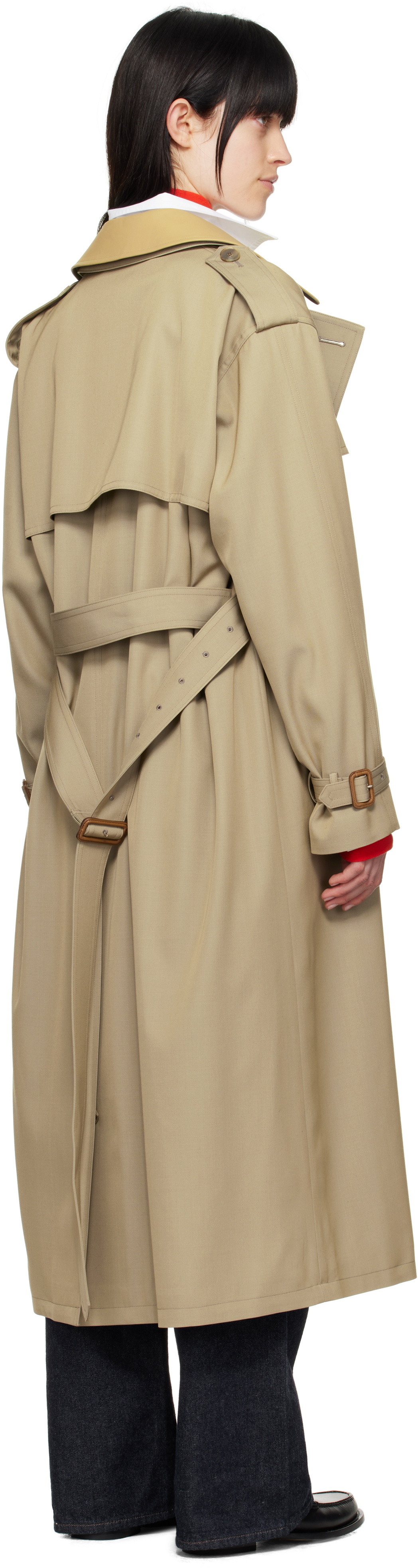 AURALEE Beige Light Wool Max Trench Coat