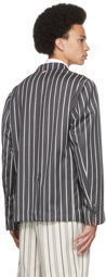 Thom Browne Grey Wool Striped Sport Coat Blazer