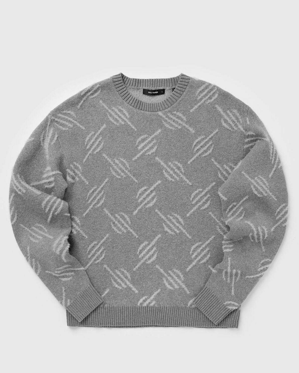 Daily Paper Tevin monogram knit sweater Grey Mens Pullover