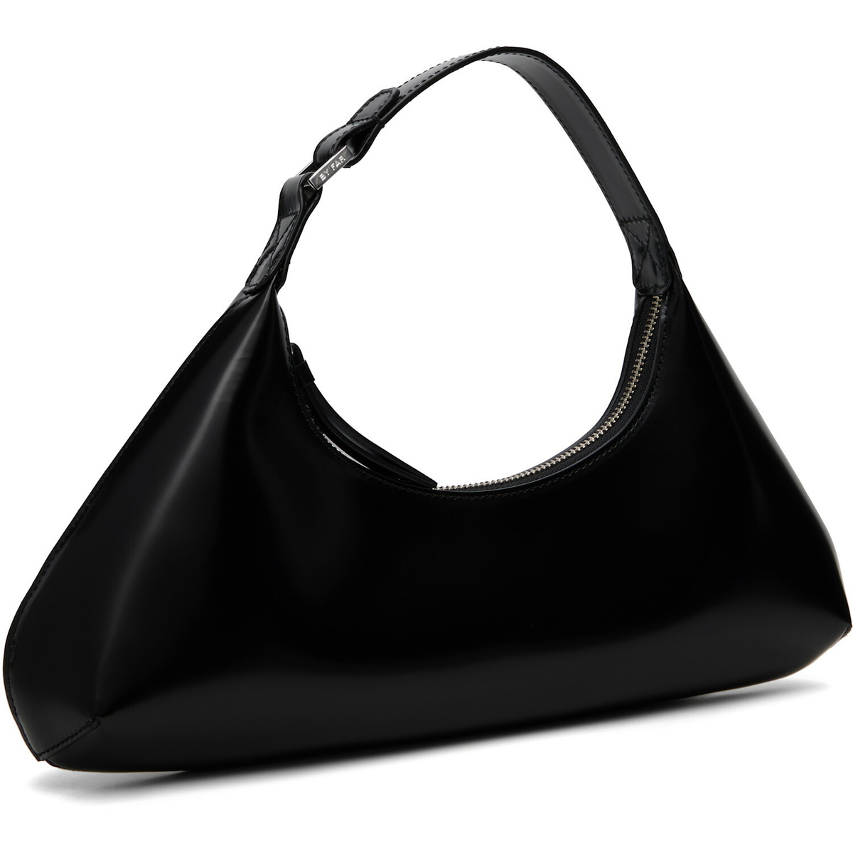 BY FAR Black Amberette Semi Patent Leather Bag