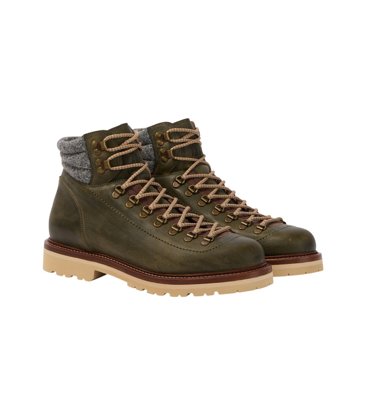 Photo: Brunello Cucinelli Leather lace-up boots