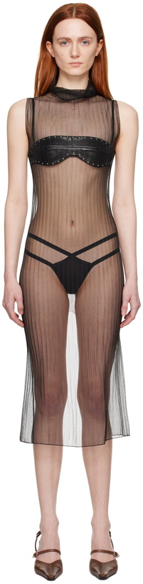 Photo: JUNEYEN Black Sheer Midi Dress