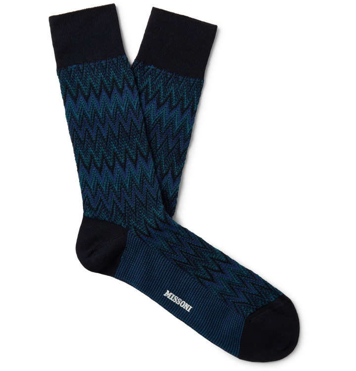 Photo: Missoni - Crochet-Knit Cotton-Blend Socks - Blue
