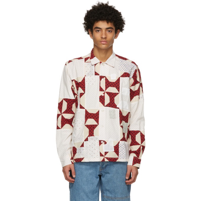 Photo: Bode Red Bow Tie Quilt Shirt