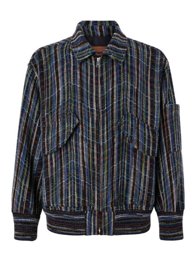 Missoni Reversible Navy Down Zig Zag Jacket Missoni