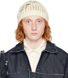AIREI Off-White Embroidered Beanie