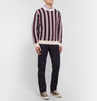 J.Crew - Striped Cable-Knit Cotton Sweater - Navy