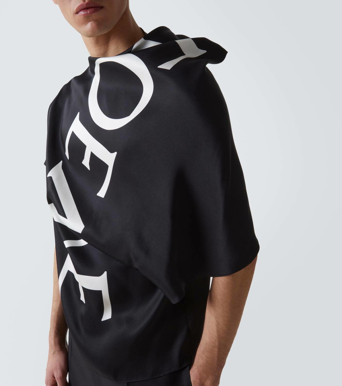 Loewe Logo draped silk twill top Loewe