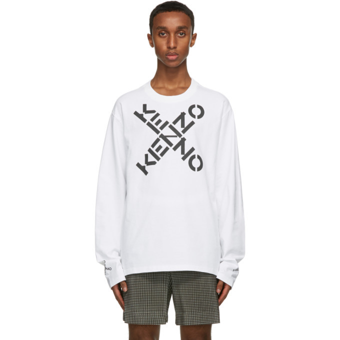 Photo: Kenzo White Big X Sport Skate Long Sleeve T-Shirt