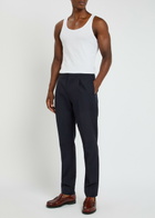Tom Ford Ribbed Logo Jersey Tank White