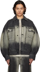 Feng Chen Wang Black Gradient Denim Jacket