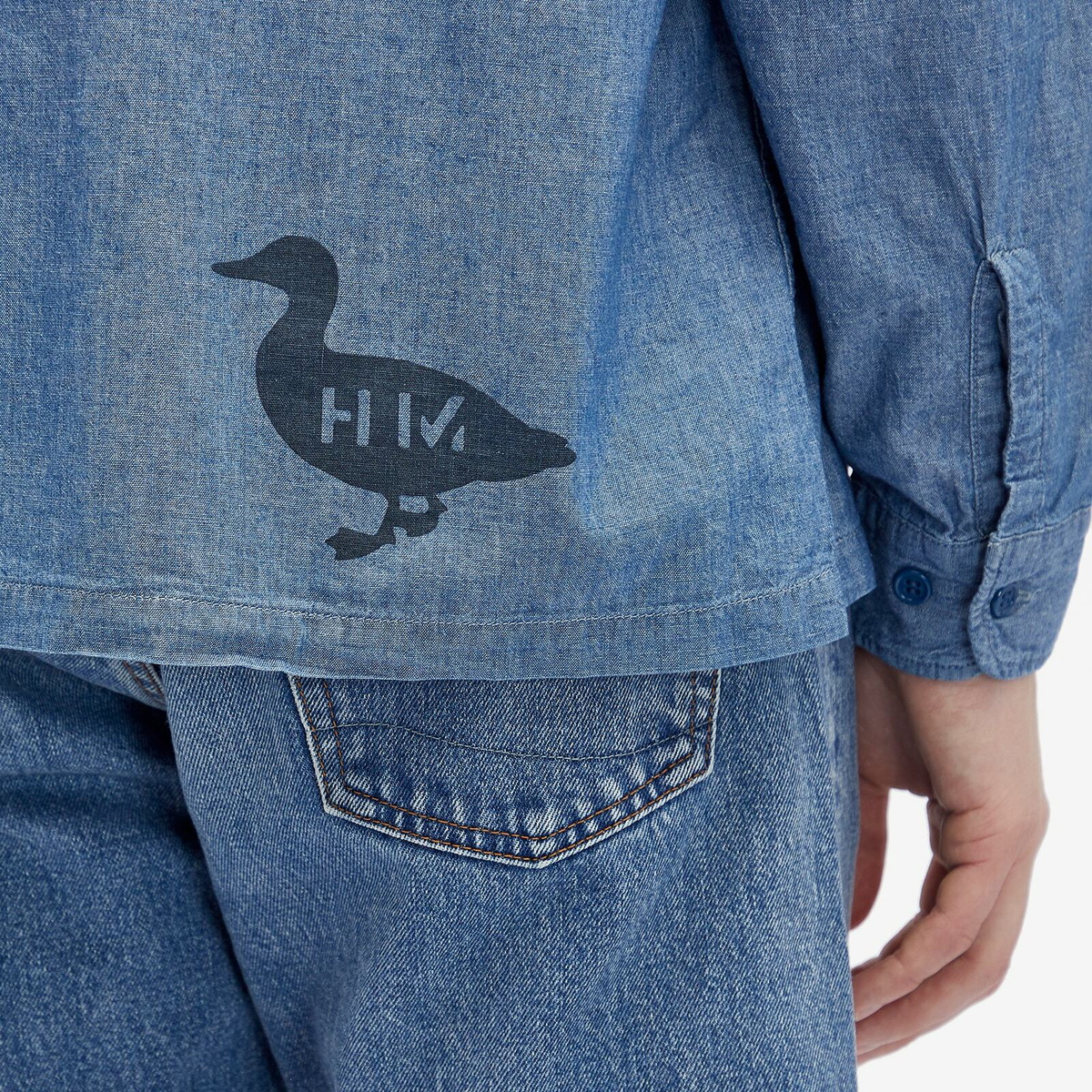 Human Made Men's military chambray shirt in Indigo Human Made