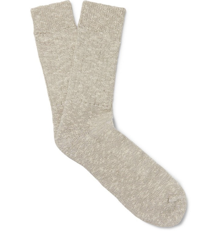Photo: Norse Projects - Ebbe Mélange Stretch Cotton-Blend Socks - Gray