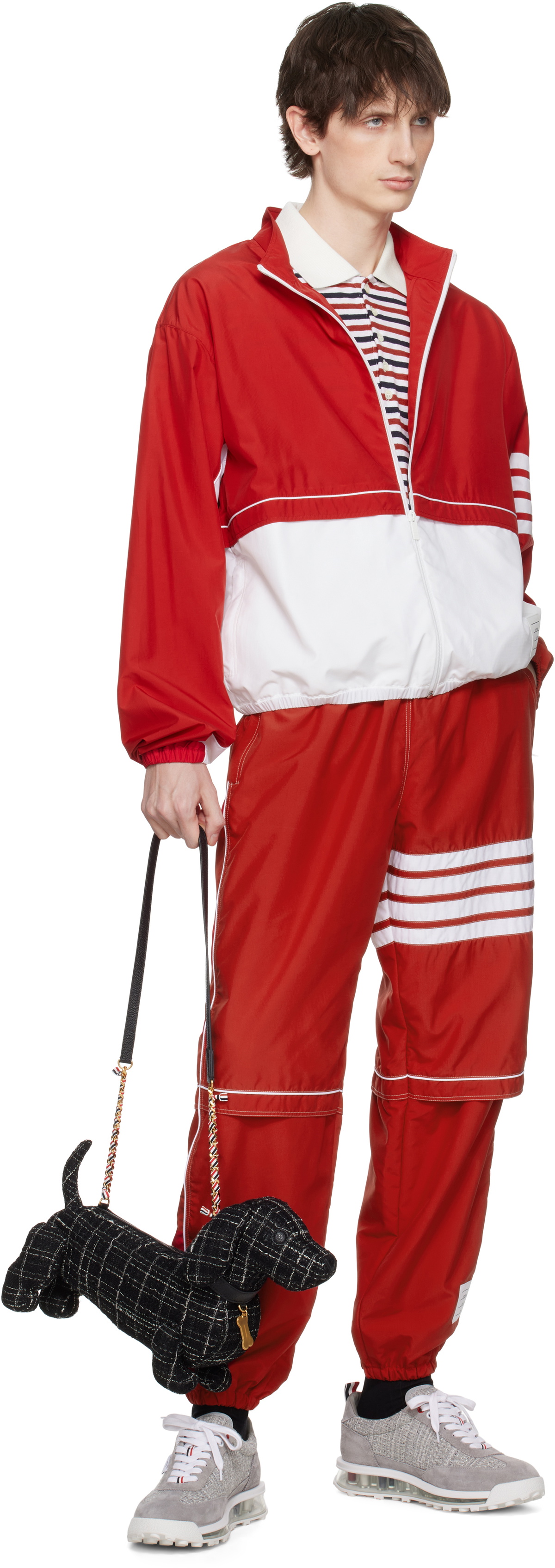 Thom Browne Red Ripstop 4-Bar Track Pants Thom Browne