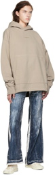 Acne Studios Beige Flocked Hoodie