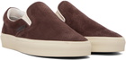 TOM FORD Brown Perforated Suede Jude Slip On Sneakers