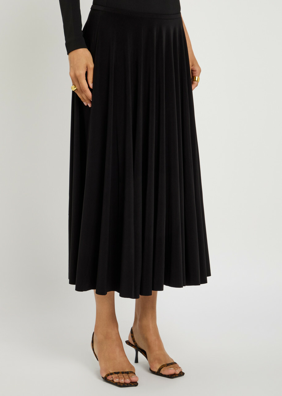 Norma Kamali Stretch-jersey Midi Skirt Black