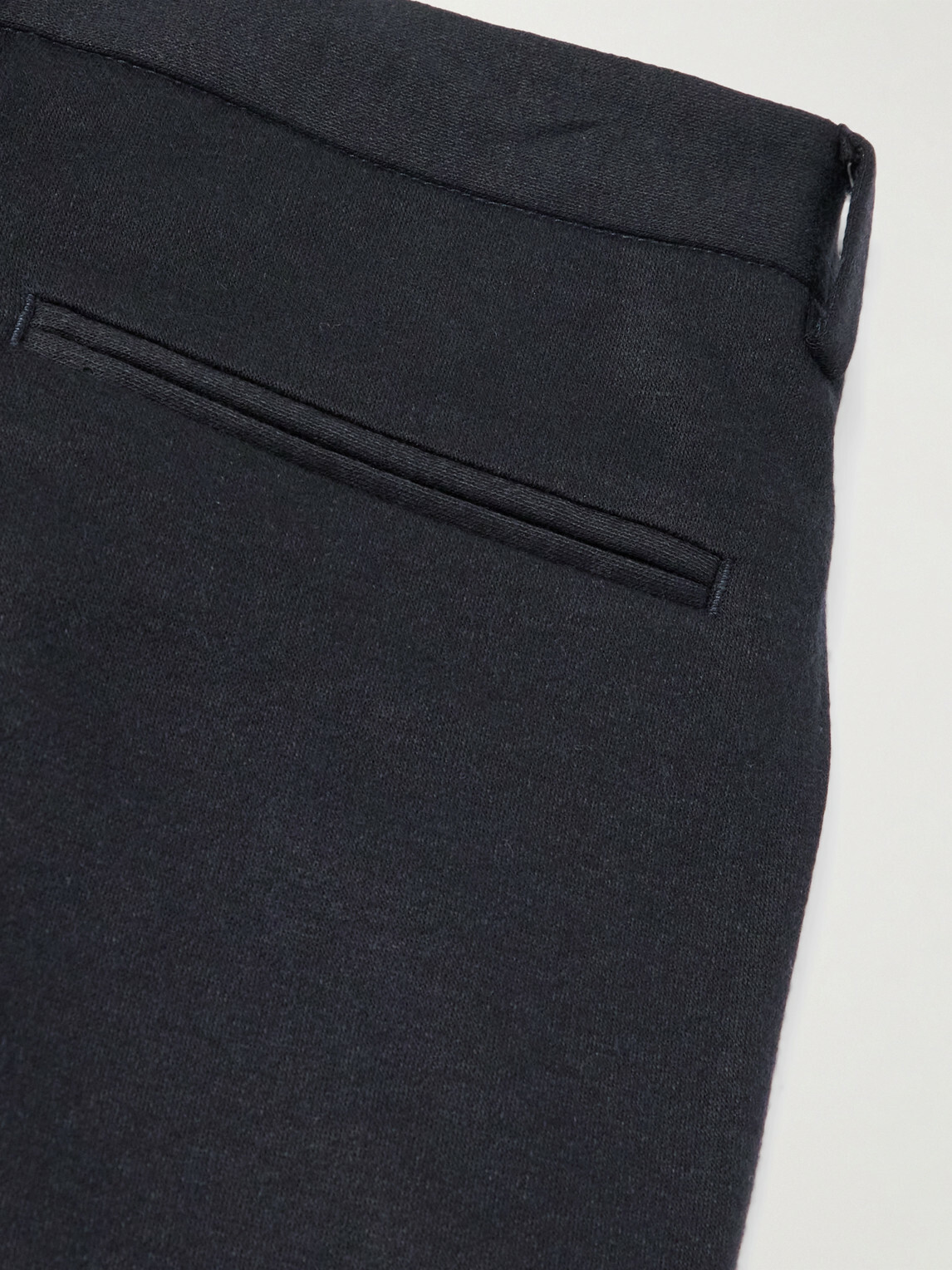 Thom Sweeney - Straight-Leg Pleated Wool-Blend Jersey Trousers - Blue