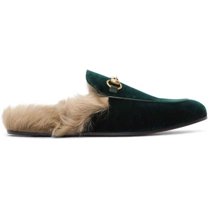 Photo: Gucci Green Velvet Princetown Slippers