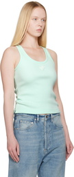 Casablanca Blue Ribbed Jersey Tank Top