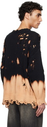 R13 Black Bleached Oversized Sweater