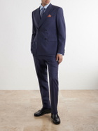 Mr P. - Houndstooth Wool Double-Breasted Suit Jacket - Blue