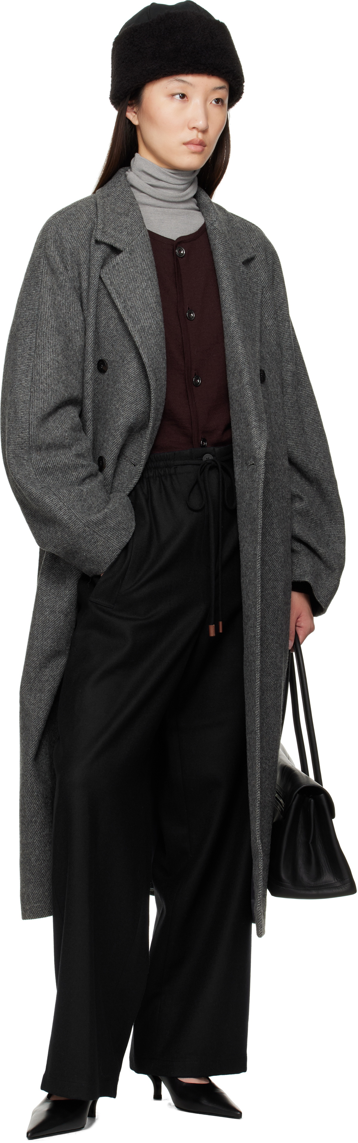 LE17SEPTEMBRE Navy Drawstring Easy Wool Trousers