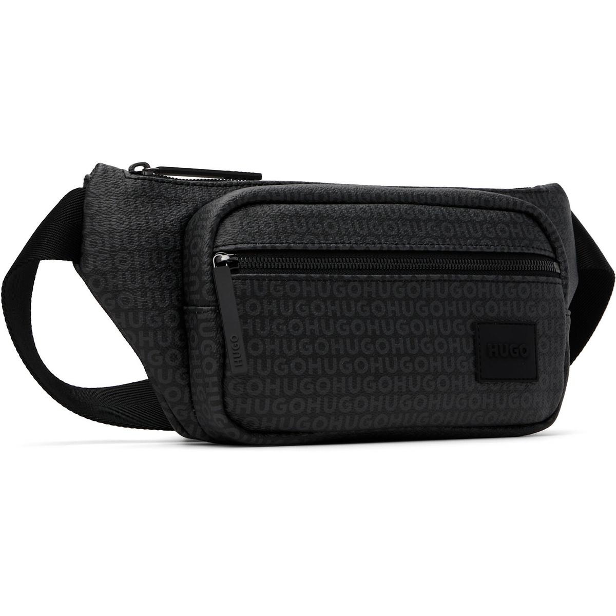 Hugo Gray Grained Faux-Leather Belt Bag
