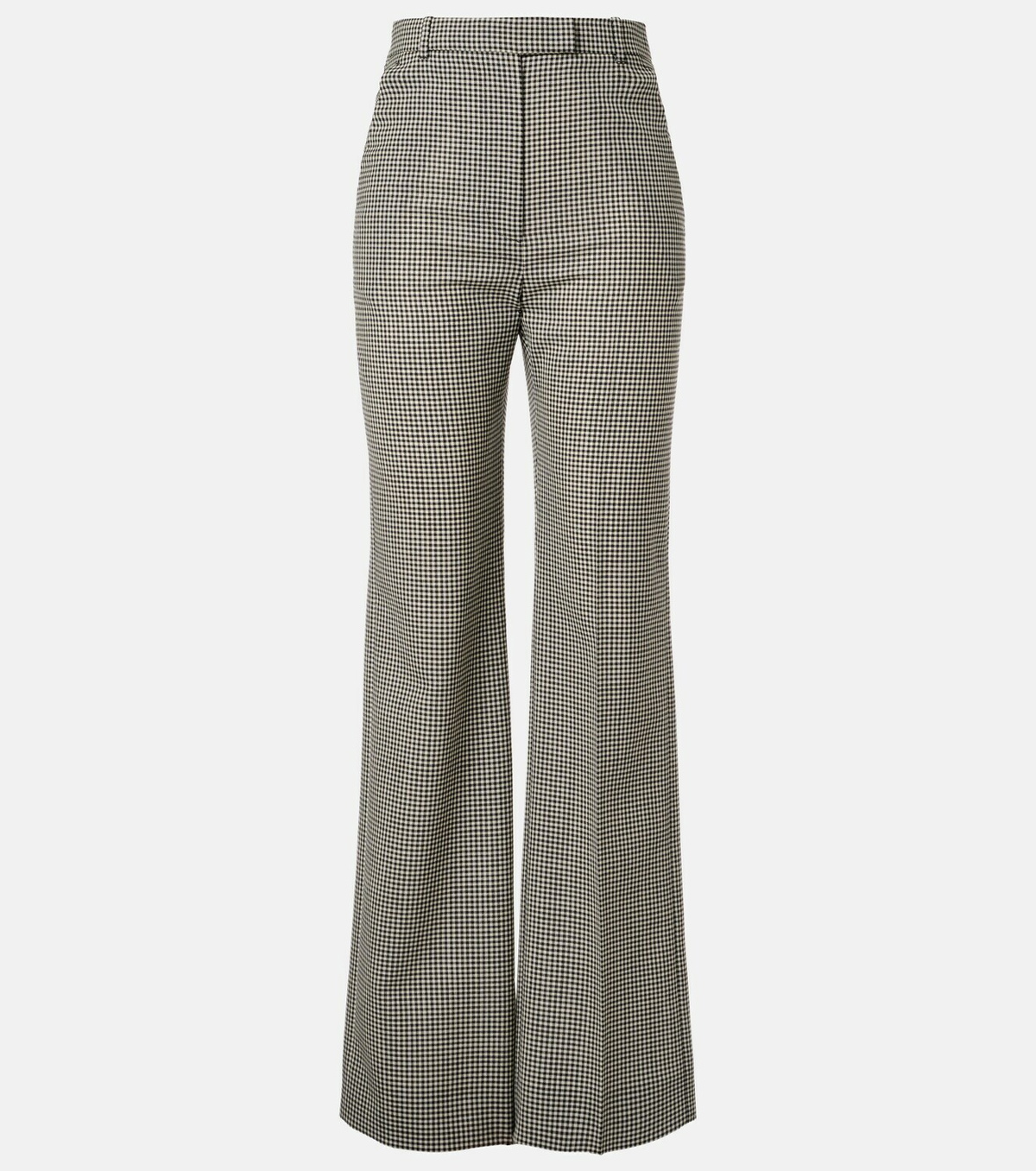McQueen Gingham wool wide-leg pants