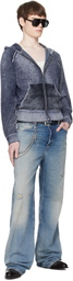 Acne Studios Navy Zipper Hoodie