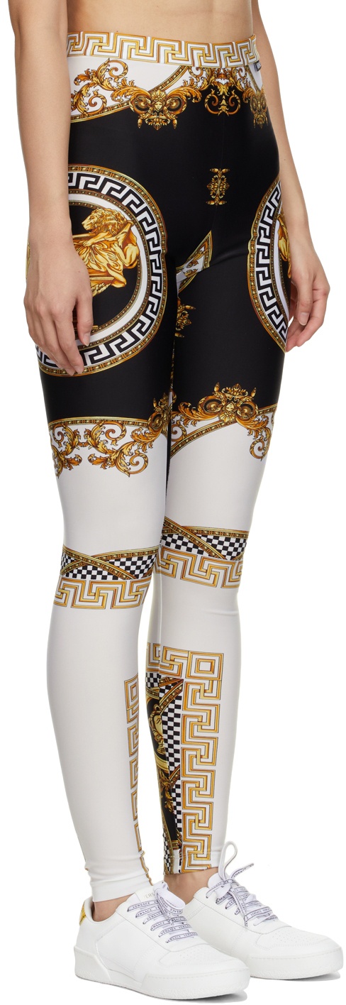 Versace Legging With Print - Black Gold White