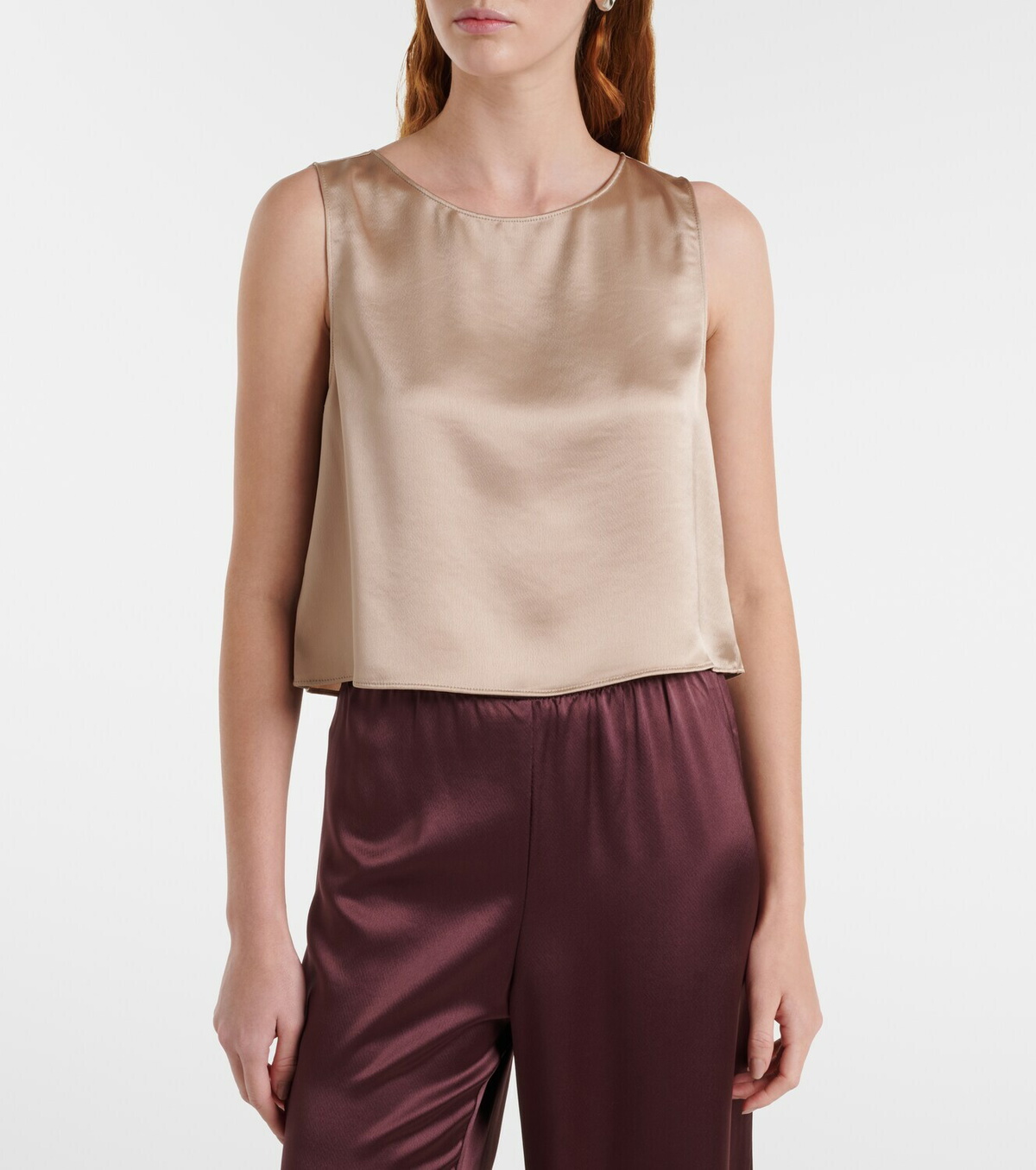 Leset Barb satin top