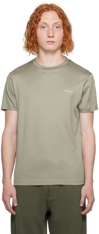 Photo: Emporio Armani Khaki Printed T-Shirt