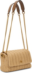rag & bone Beige Chelsea Small Straw Flap Bag