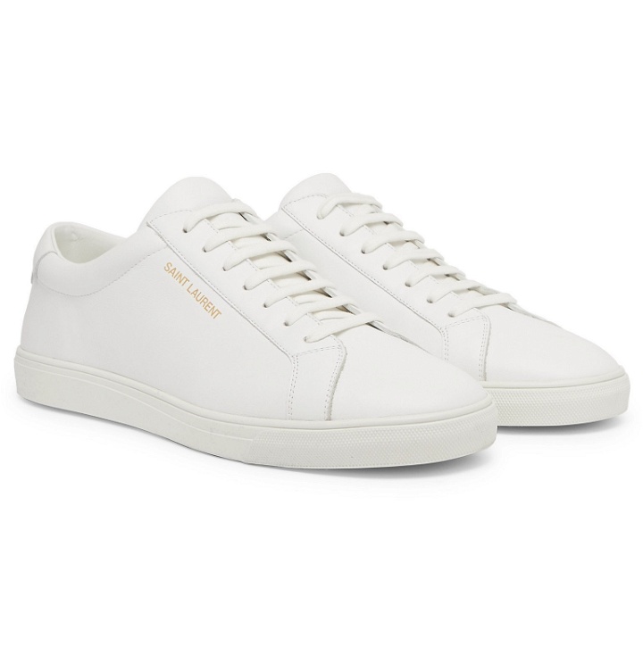 Photo: SAINT LAURENT - Andy Moon Leather Sneakers - White