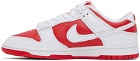 Nike Red & White Dunk Low Retro Sneakers