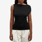 ST. Agni Women's Asymmetric Knit Top in Black