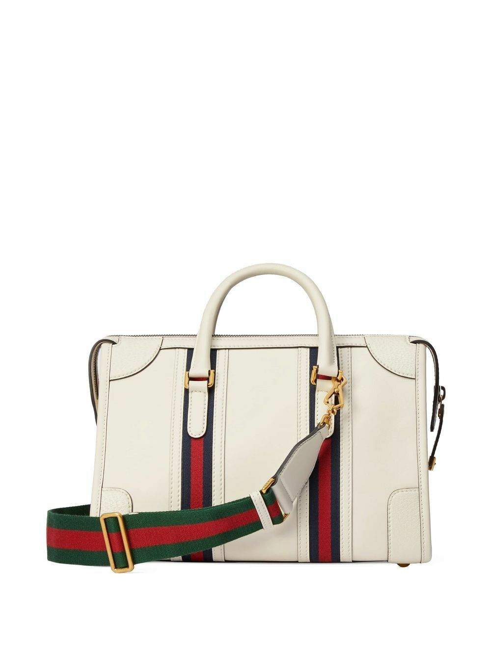 GUCCI - Web Motif Leather Top Handle Bag