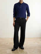 Eleventy - Cotton and Cashmere-Blend Polo Shirt - Blue