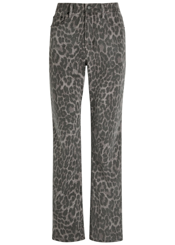 Photo: Good American Good Icon Leopard Straight-leg Jeans Grey
