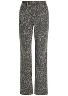 Good American Good Icon Leopard Straight-leg Jeans Grey