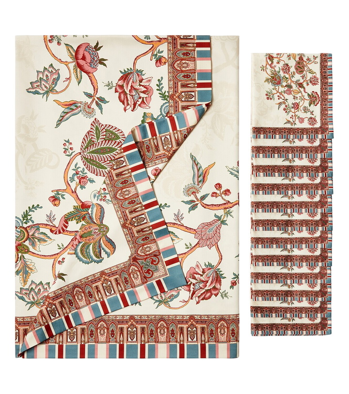 Photo: Etro Fleur printed cotton tablecloth and napkins set
